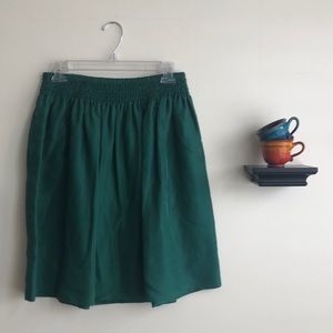 Silk Emerald Pull On Skirt